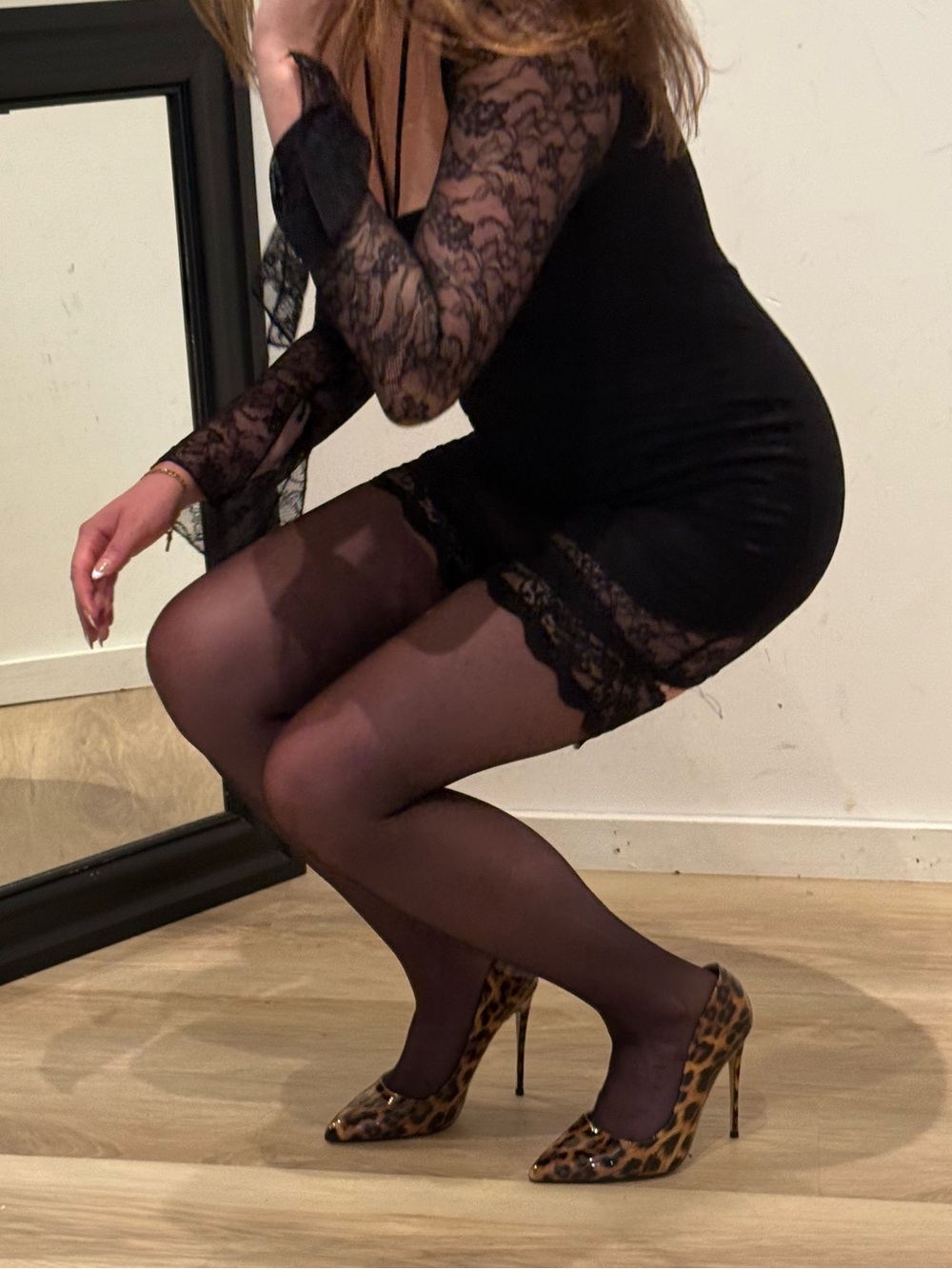 Black Lace Mini Dress 🦇
